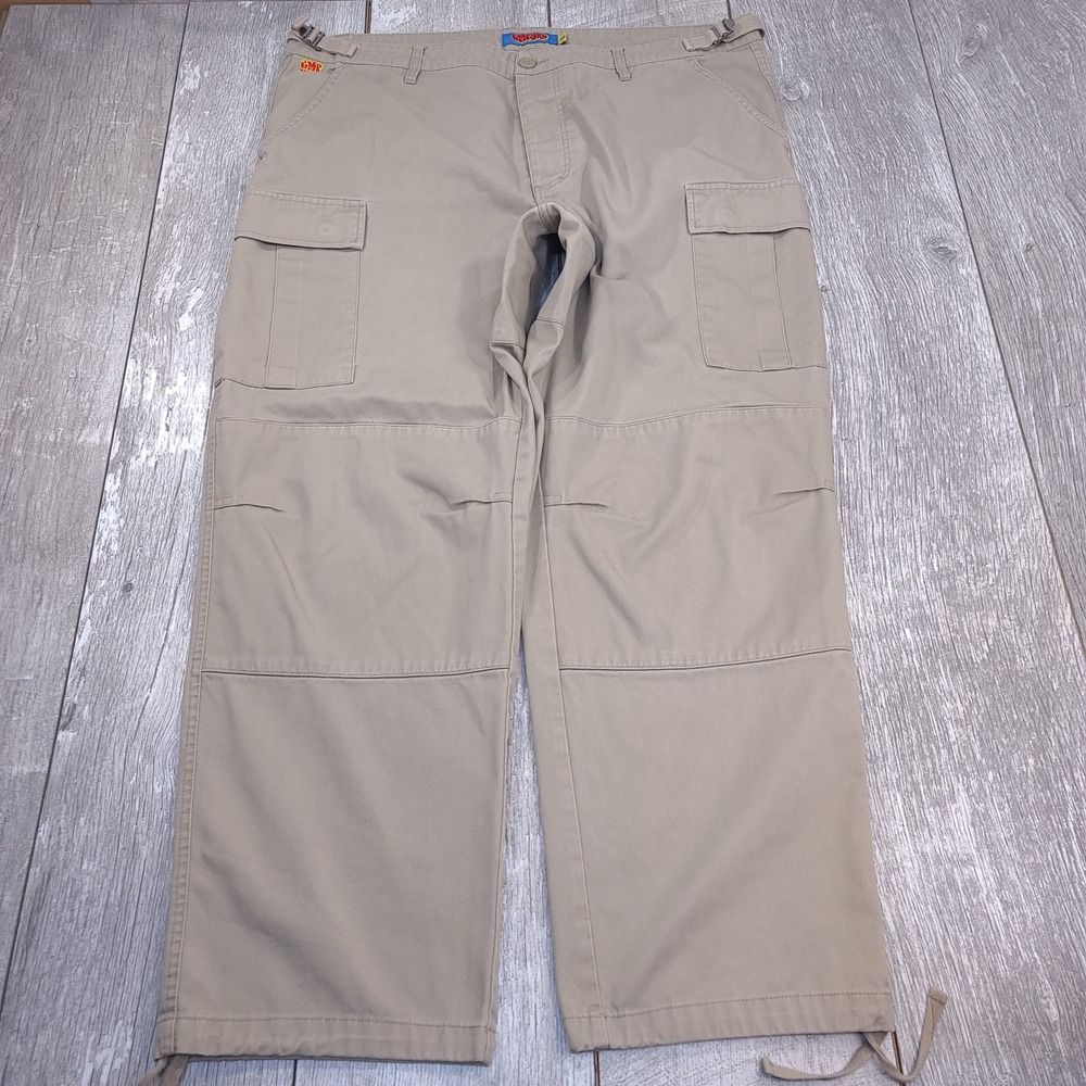 Empyre Relax Cargo Pants Mens 38x30 Khaki Tan Utility Skater Twill Trousers